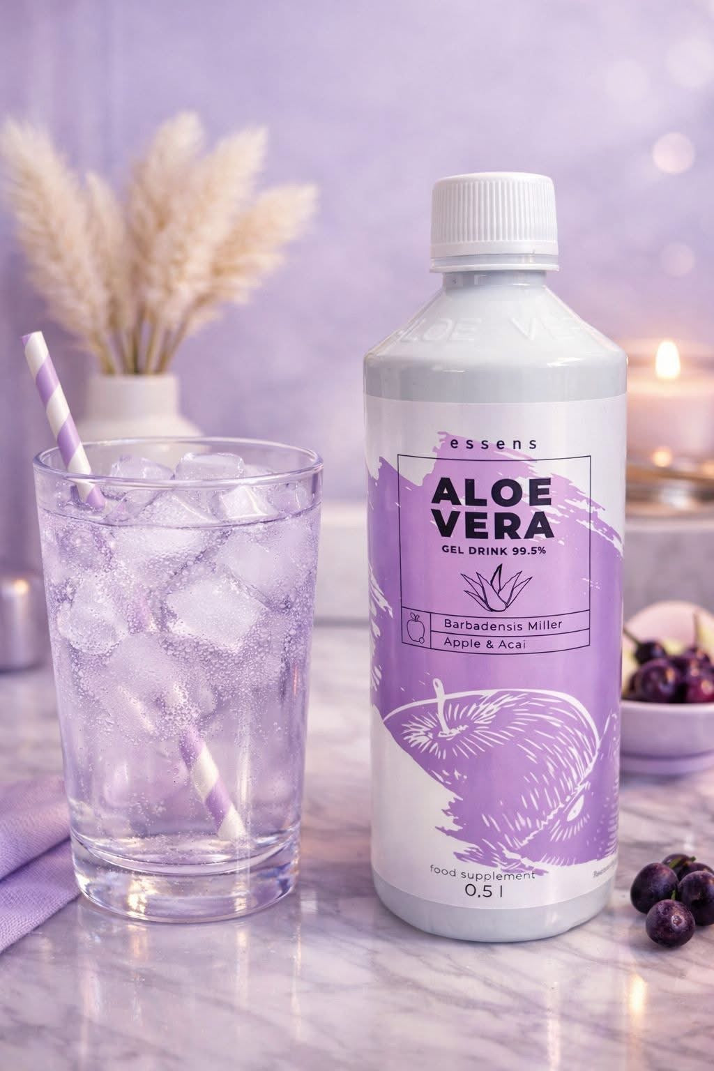 Aloe Vera 99.5% gel drink - Apple + Acai - food supplement