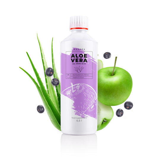 Aloe Vera 99.5% gel drink - Apple + Acai - food supplement